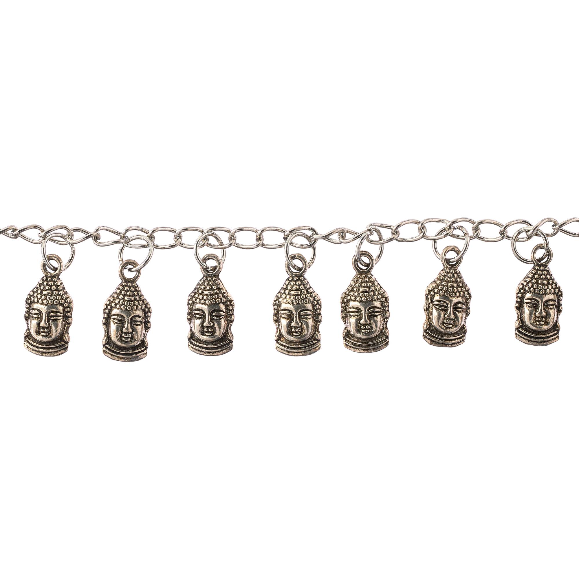 Silver Plated Metal Buddha Bead, 12mm by Bead Landing™
